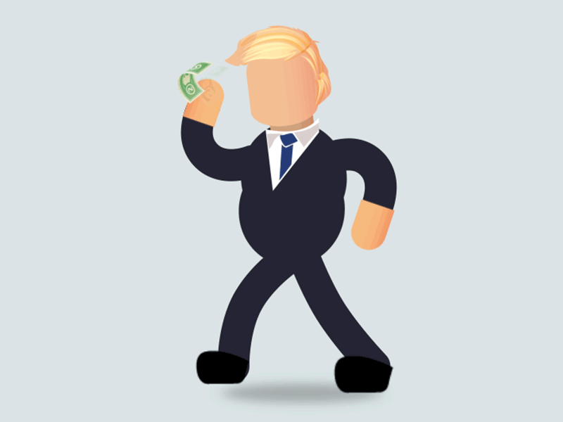 Trump walk cycle after effects animation character political rubber hose trump walk walk cycle