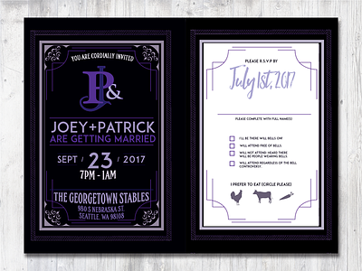 My wedding invite invite purple seattle wedding