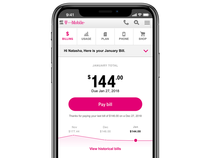 T mobile id. Most recent mobile Phone Bill..