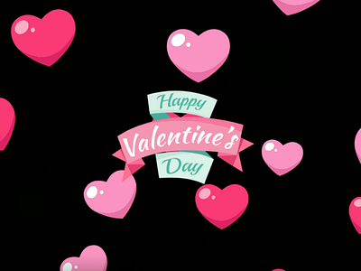 Heart valentine animation background video premium