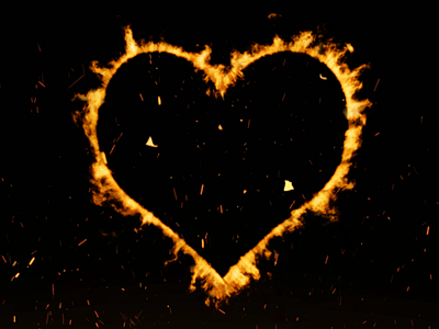 Love heart valentine Fire background video motion premium by 29Graphic ...