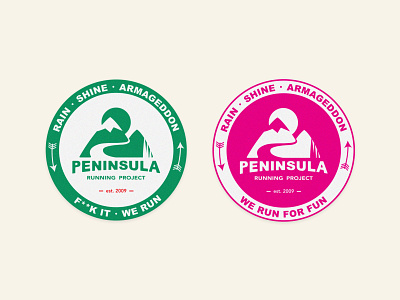 Peninsula Running Project branding graphic design logo running club sticker trail running