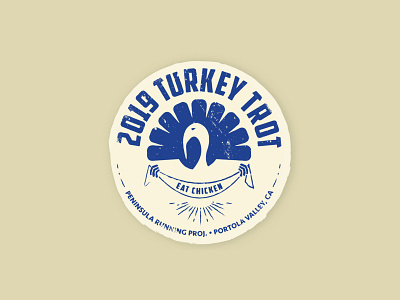 Turkey Trot Fun Run branding graphic design running club sticker trail running