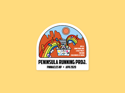 Pinnacles National Park Run branding graphic design logo sticker trail running