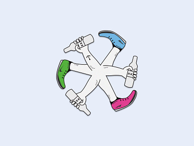 The Running Contraption graphic design illustration logo running club sticker vector