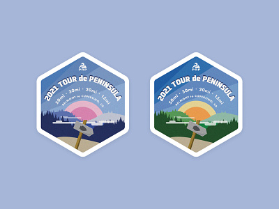 2021 Tour de Peninsula branding design graphic design illustration running club sticker trail running