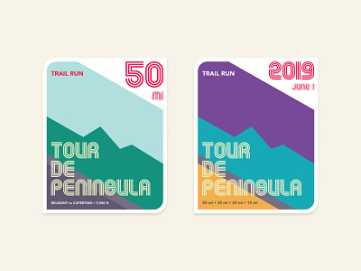 2019 Tour de Peninsula 50mi run branding design graphic design illustration logo running club sticker trail running