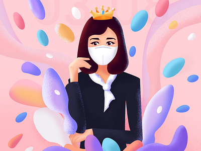 女神 design flat illustration website