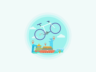 骑行 design flat illustration logo web website