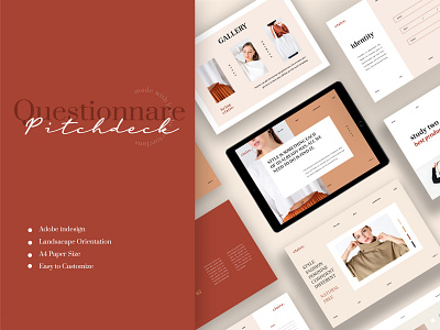 Claire – Pitchdeck Questionnare Template a4 apparel brochure business catalogue clothing design flyer logbook mode models promotion sale