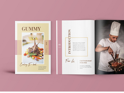 Gummy – Cooking Book Magazine Template a4 restaurant menu cafe bistro hotels menu menurestaurant tablemenu trifold brochure