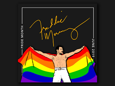 Freddie Mercury for Pride Month art design freddie mercury illustration lgbt lgbtq photoshop pride 2019 pride month queen