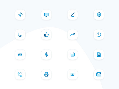 One IT Icons blue design icon ilustration landing page monochromatic rounded soft