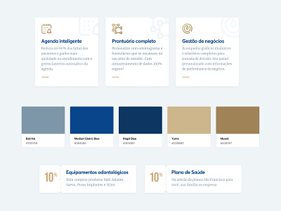 São Francisco Odonto blue card colors colors palette components gold grid grid layout landing page luxury prime ribierão preto tech