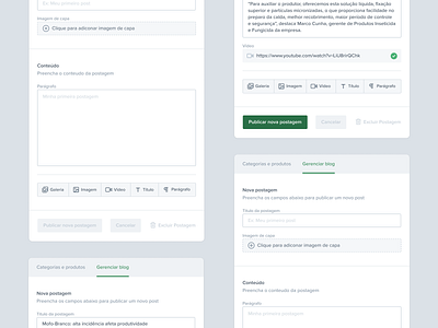 Blog and Product — Forms active body button card cards ui footer form form design form field grid header input interactive interface layout new item são paulo ui upload