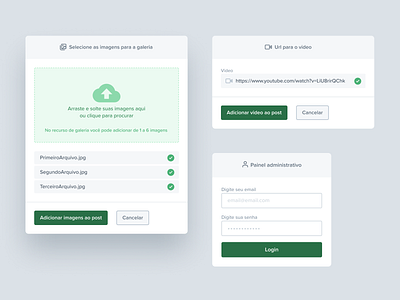 Blog and Product — Forms 2 card checkbox component container design system elements feedback form green interfafce modal popover popup rounded smooth submit ui upload