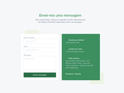 Contact Form 💬 card clean contact form formulário green grid input interface interfaces label landing page minimalist proxima nova responsive ribeirao preto são paulo tech ui ux