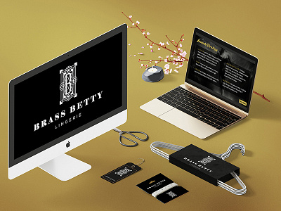Brassbetty art deco branding classic gold identity design lingerie logo luxury