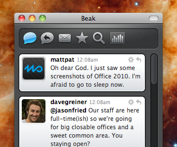 Preview of Beak 1.0 for Mac application mac twitter