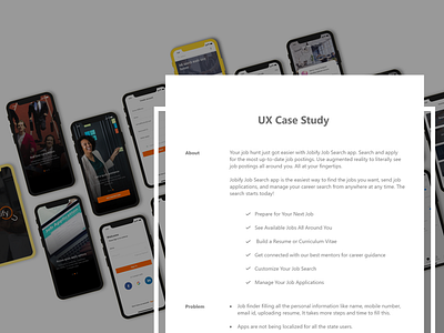 Jobify - Ux Case Study app case design case study creative design design concept ios app design job searching app ui