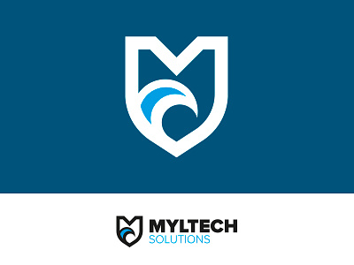 Myltech Solutions logo illustrator logo logo design marina wave