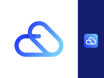 Cloud logo cloud gradient icon illustrator logo logodesign