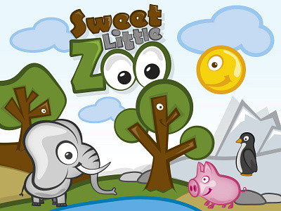 Sweet Little Zoo graphic design illustration