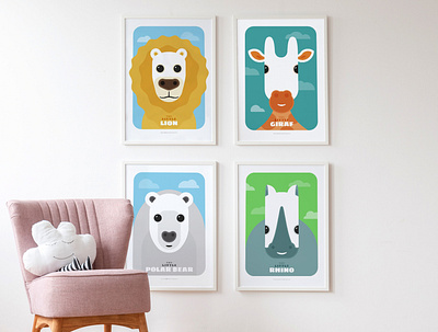 Little Animals posters bright colors buyarto childrens illustration illustrator poster