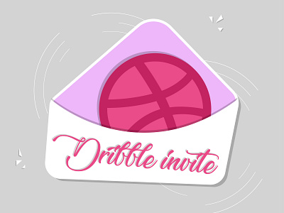 Dribble invite - Give away draft dribbble invite flat giveaway illustrator invitation invite