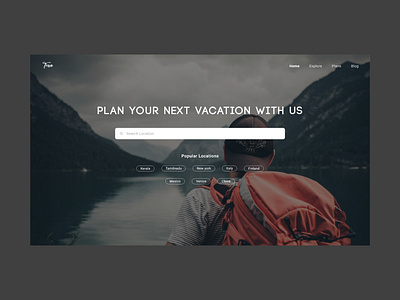 Landing page - Travel planner 100daychallenge adobexd day3 ui uichallenge uiux ux webdesign website