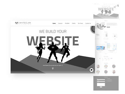 Whiteclaw studios website design adobe black white blackandwhite design flat freelance illustration startup ui uiux ux webdesign website