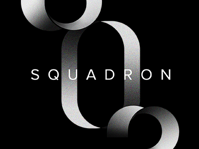Squadron 303 black and white gradient logo logotype mark squadron typography