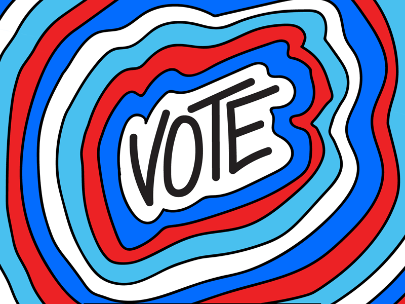 GOTV - Vote broad city clinton color stripe election go vote gotv outlines politics red white blue trump vote