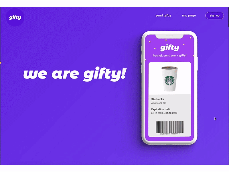 Gifty website animation design interaction ui ux webdesign website