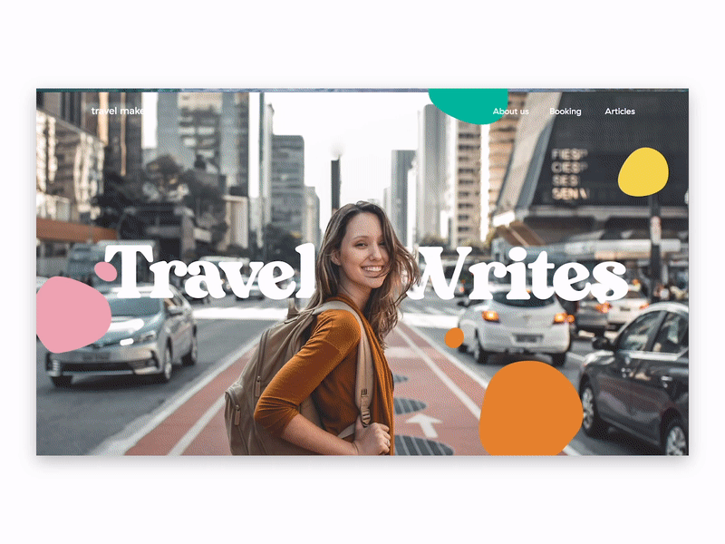 Travel website screen transition