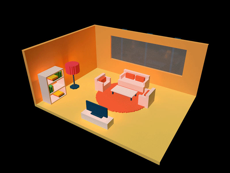 Interior design 3d pixel