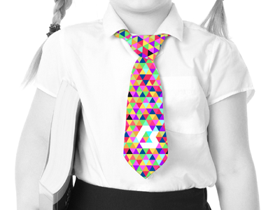School Tie brand branding colour education flat logo mockup primary school tie triangle vector