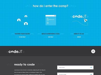 code.IT - Registration code design flat illustration landing page register ui vector web design webpage website