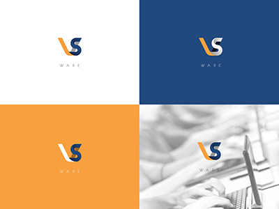 VS (WIP) brand branding logo mark ribbon software technology typography vector