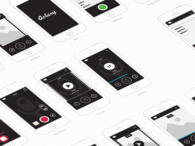 WIRES app audio camera ios iphone mobile mockup ui ux video wireframe