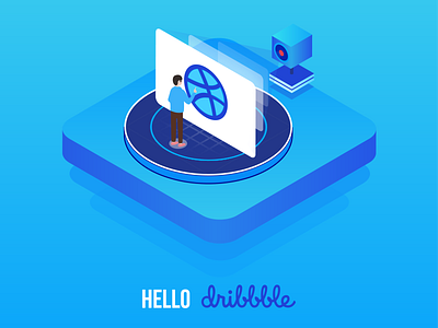 Hello Dribbble illustration