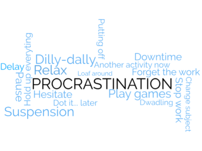 Procrastination design icon illustration