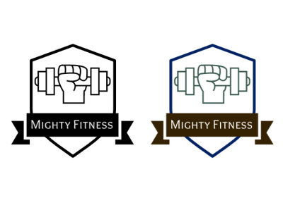 Mighty Fitness colour scheme design logo