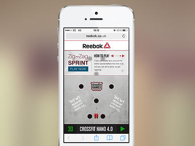 Reebok - Rich Media Mini Game (Concept) advertising clean crossfit design game ios7 mini game minimal mobile reebok ui ux