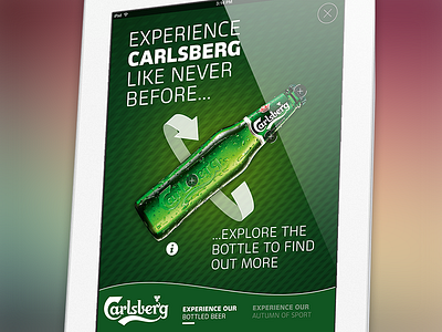 Carlsberg iPad 3D experience ad ad design advertising clean design ios7 tablet ui ux