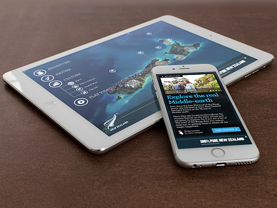 Tourism New Zealand clean design ios7 minimal tablet ui ux