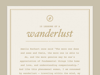 10 Lessons of a Wanderlust design graphic design typography ui