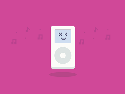 iPod Illustration apple cute flat flat design graphic design illustration ipod music pink