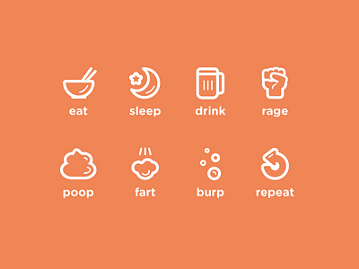 Daily Habits design graphic design icons illustration orange rounded soft