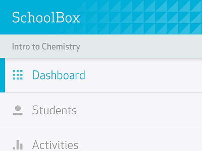 Schoolbox blue graphic design icon navigation shadows tactile ui user interface